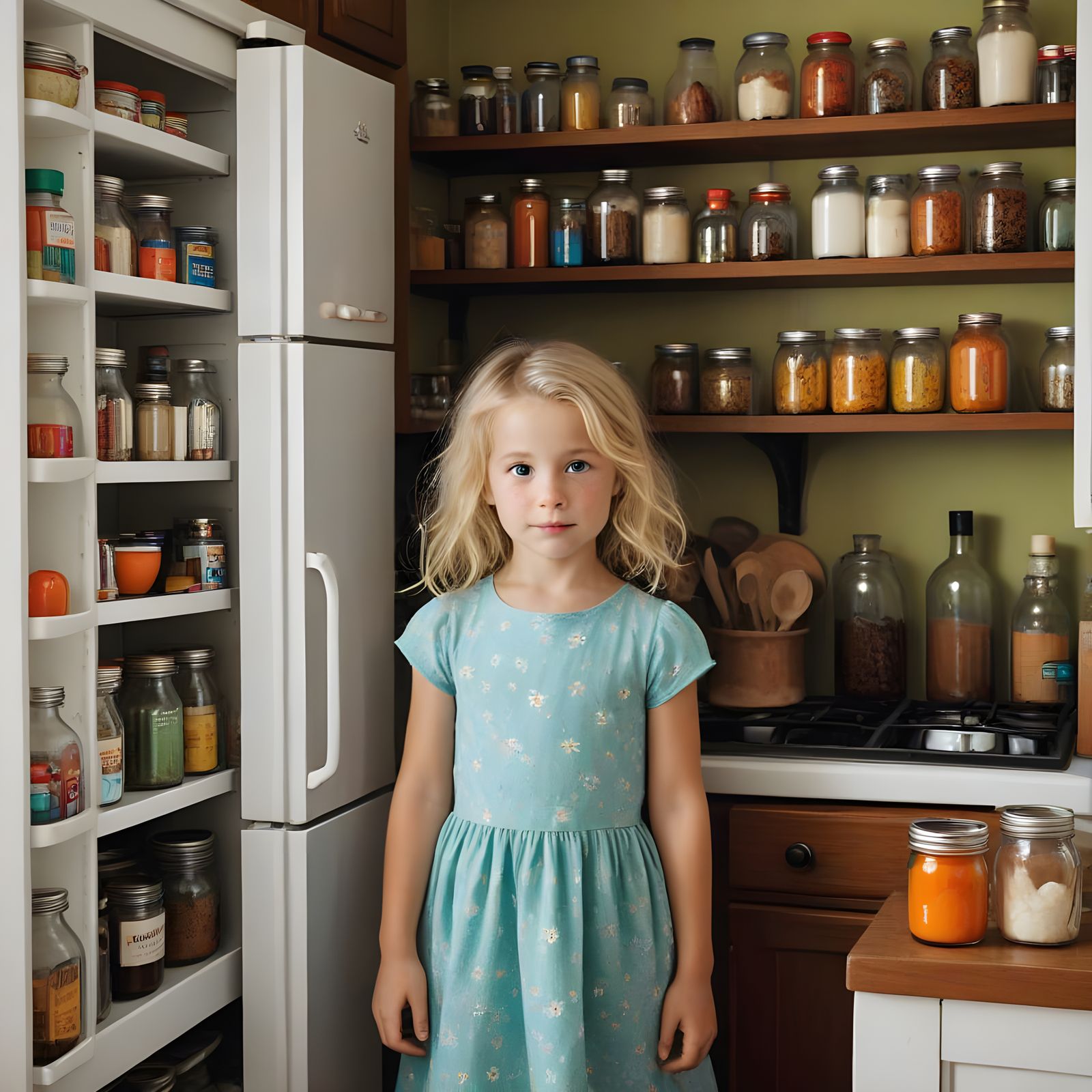 Little Blonde Girl Caught Stealing Chocolate