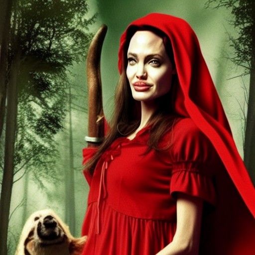 Angelina jolie as the little red riding hood
