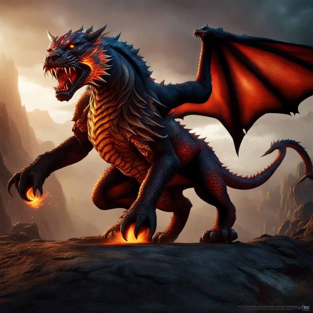 Dragonborn Panther Fusion: Fantasy Concept Art