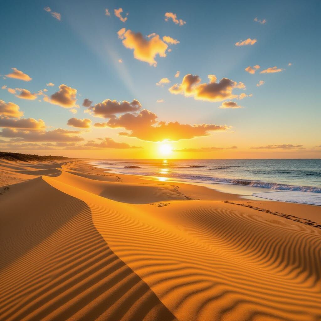 Brazilian Sunrise Over Golden Dunes