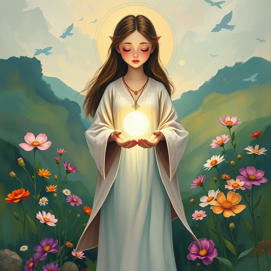 Whimsical Goddess Embodies Hope and Healing