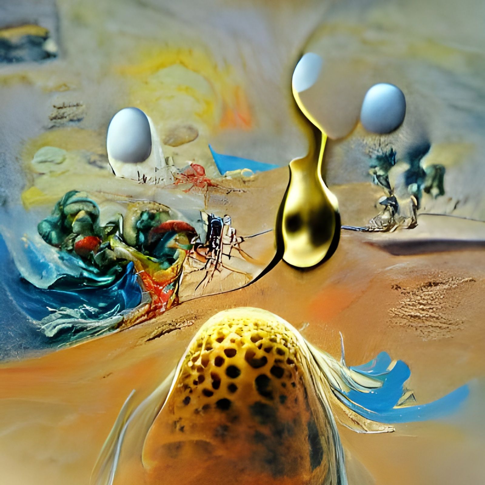 Martian Sperm Fertilizing Earth Egg: Surreal Salvador Dali S...