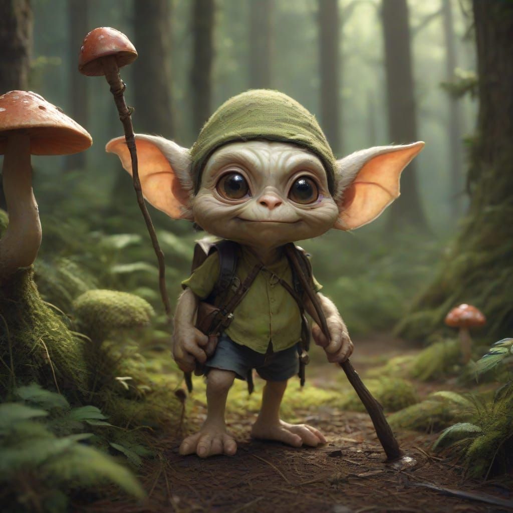 Fantasy Goblin Embarks on a Whimsical Forest Adventure in Vi...