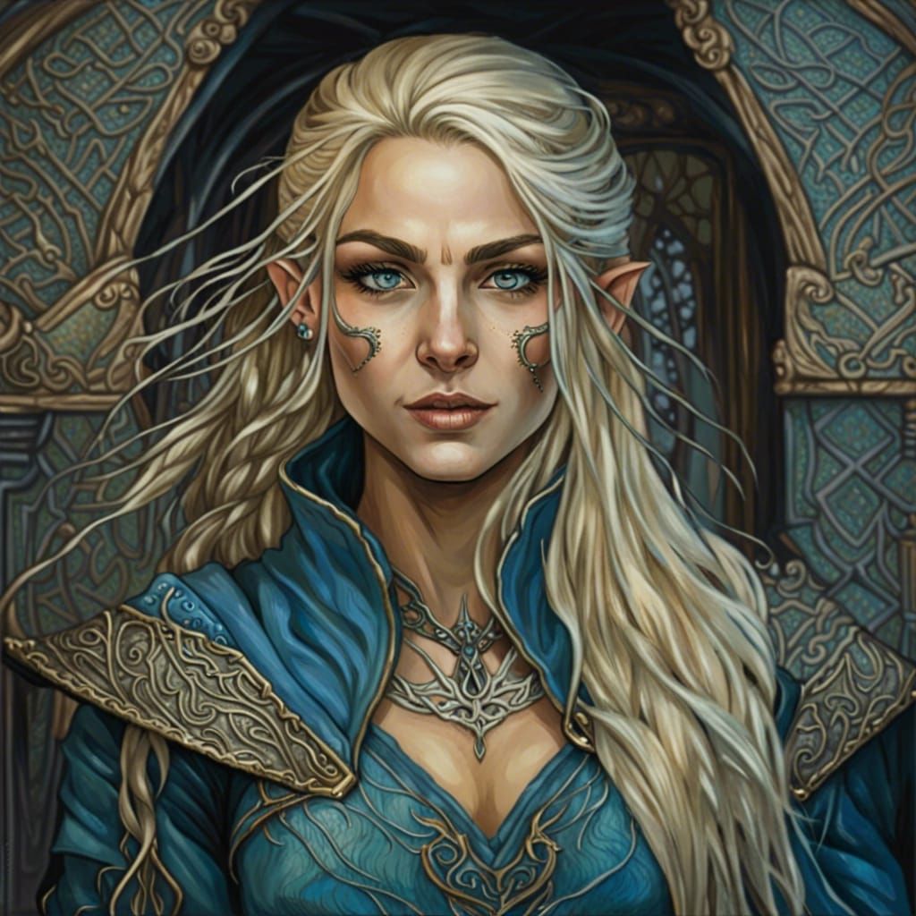Detailed Portrait of a Beautiful Elven Rogue