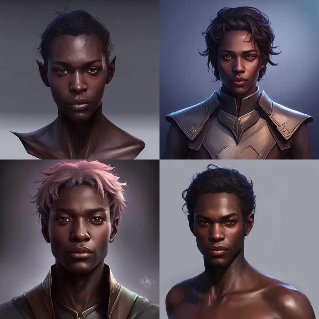 Detailed Half-Elf Portrait with Dynamic Lighting