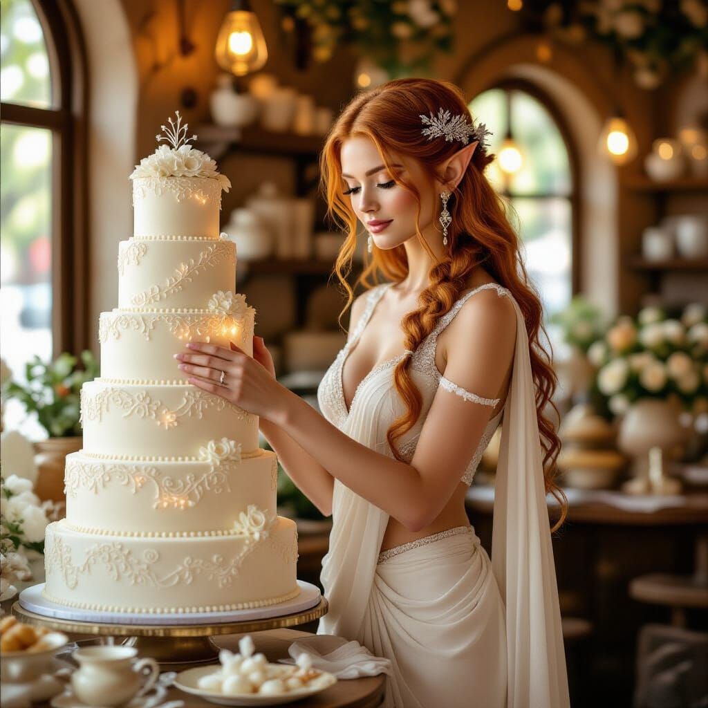 Elf Pastry Chef Decorates Magical Wedding Cake