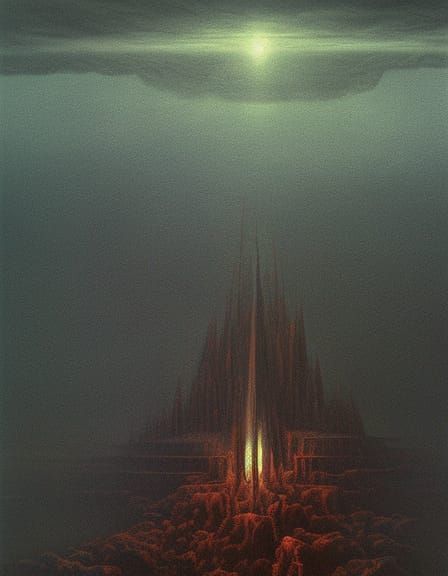 Infernal Purgatory: A Beksiński-esque Vision