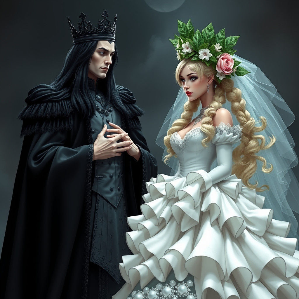 Dark King Touches Bride's Dress