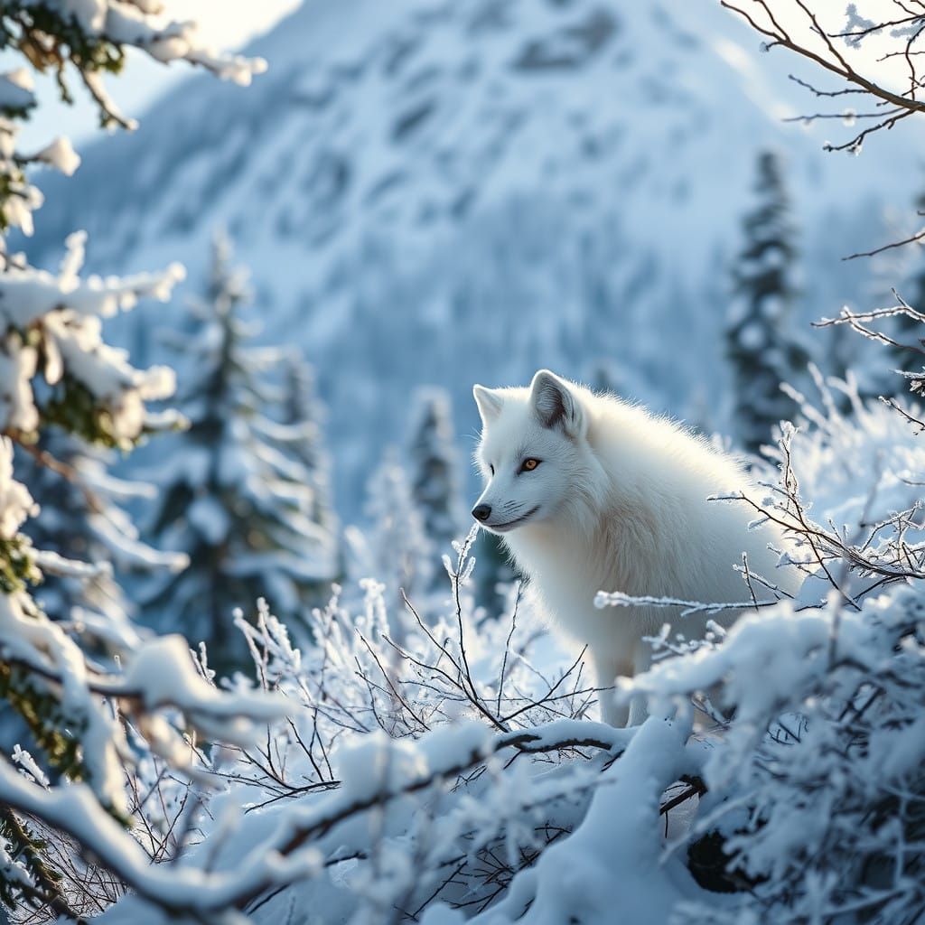 Surreal Arctic Fox Blends into Winter Wonderland in Grand La...
