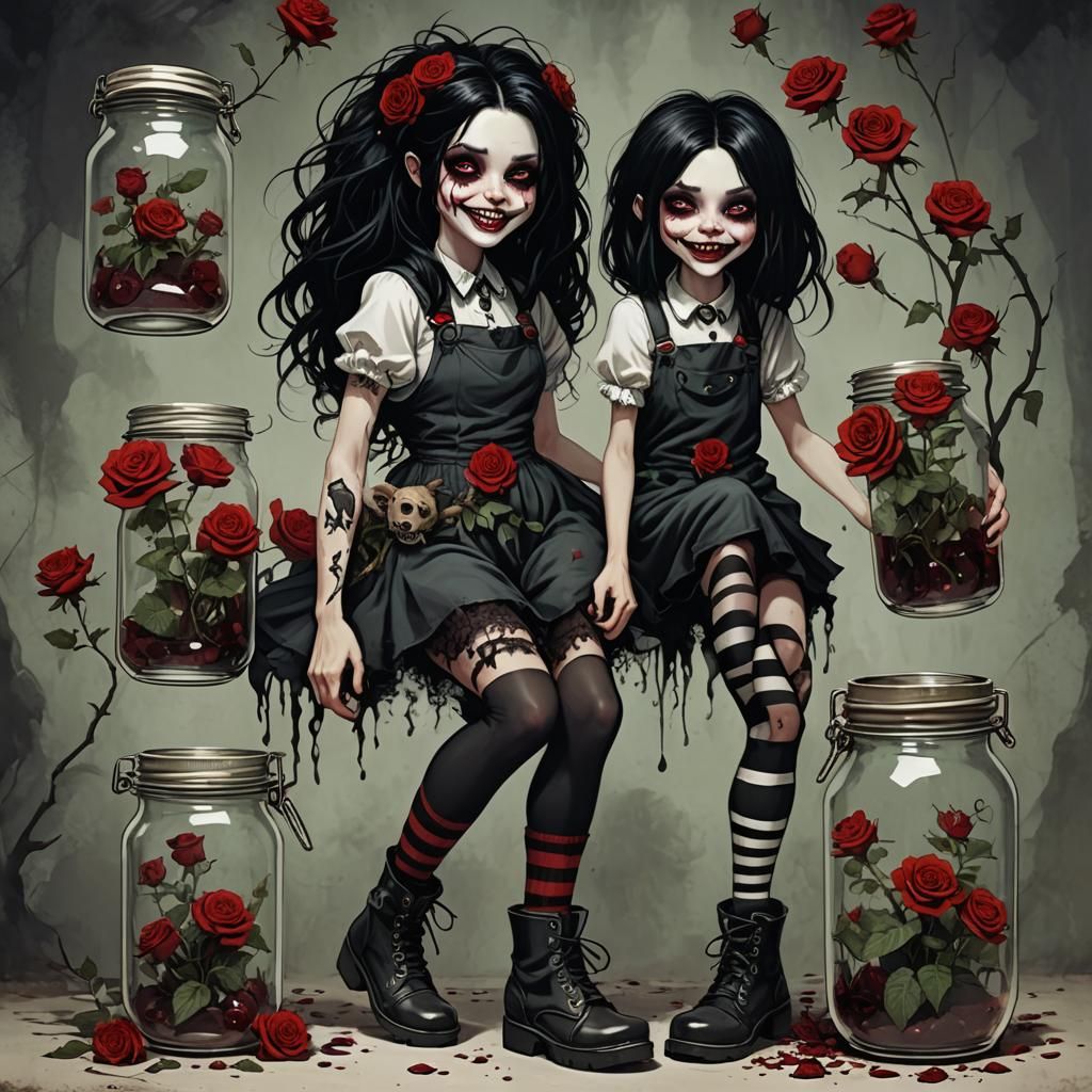 Gothic Fairy Teenager Trapped in Jar