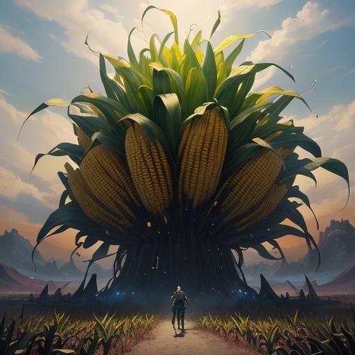 Exploding Corn: A Fantastical Digital Painting
