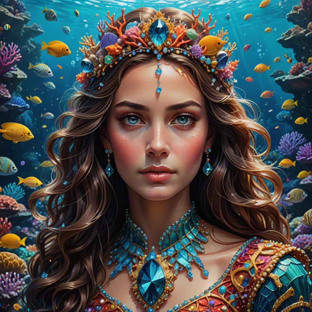 Goddess of the Sea in Vibrant Colors