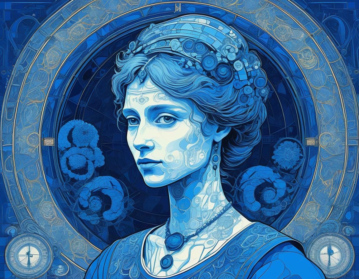 Ethereal Art Deco: Trust in Vivid Blue