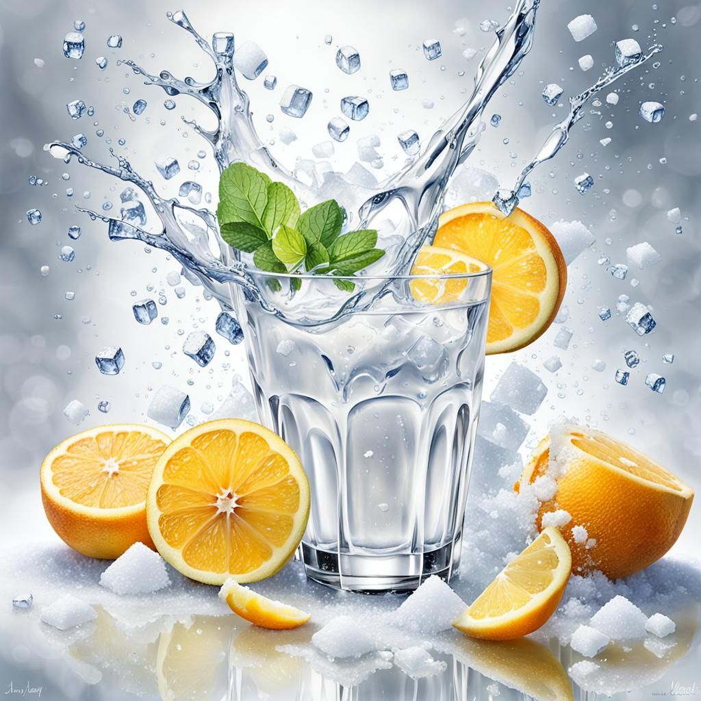 Refreshing White Juice with Cosmic Ice Cubes