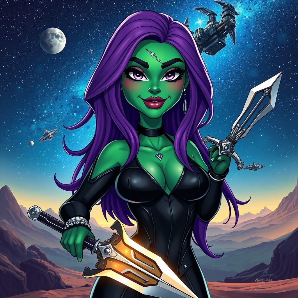 Stunning Pixar-Inspired Gamora in Whimsical, High-Tech Fanta...