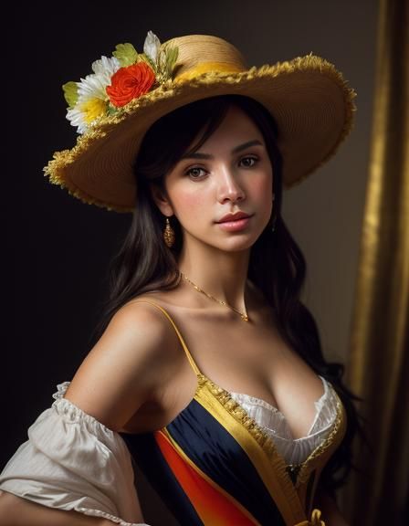 Realistic Oil Portrait of a Venezuelan Girl