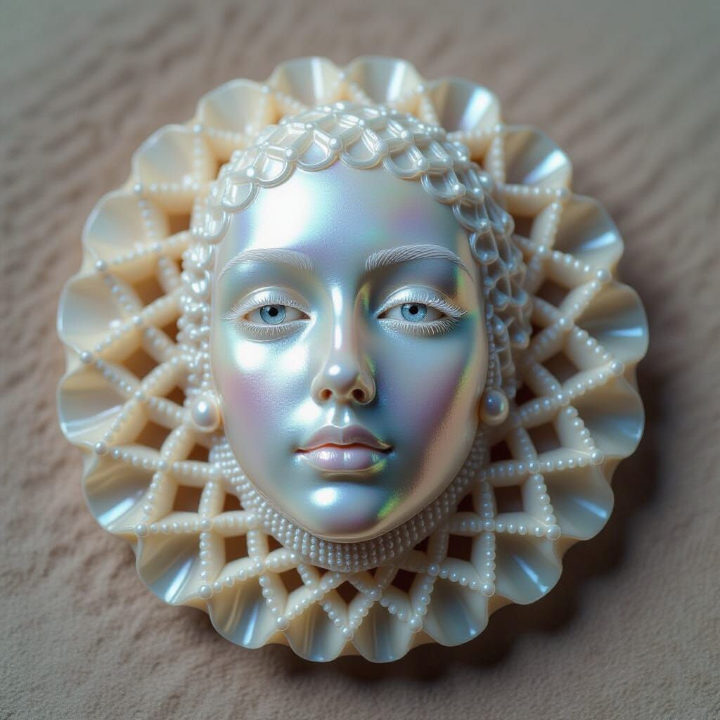 Seashell Ossified Pearlescent Lattice Portrait