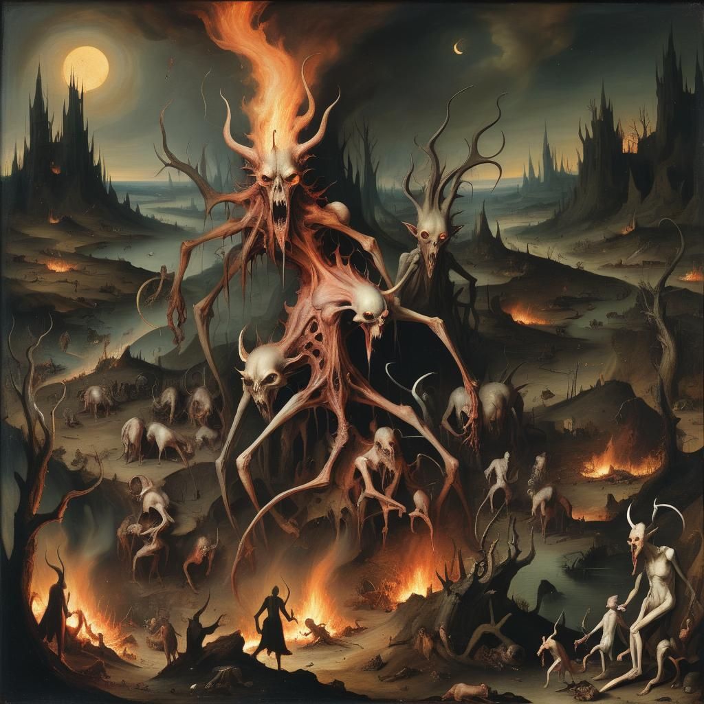 Grotesque Daemons in Apocalyptic Landscape