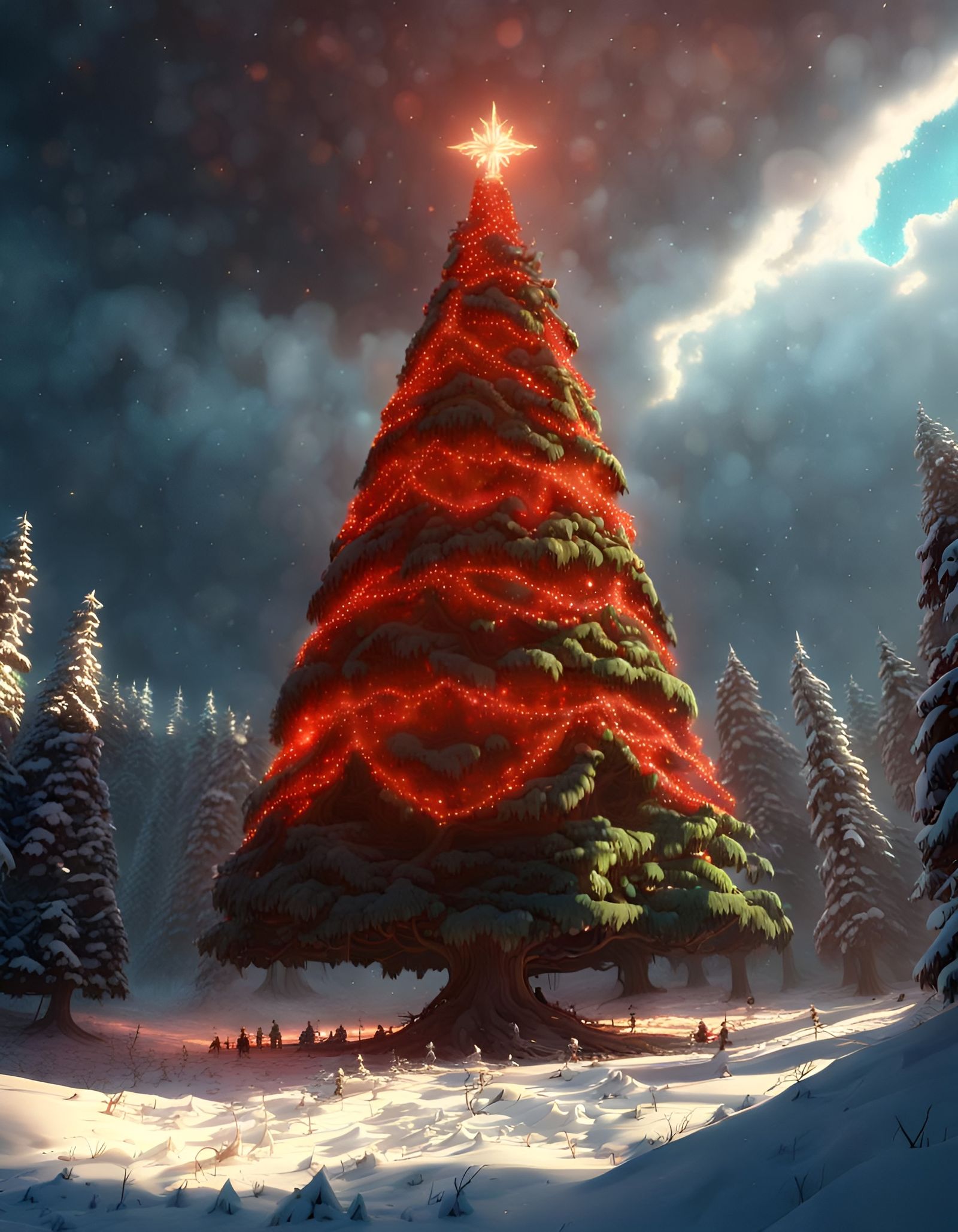 Grand Christmas Tree of the Gods in Winter