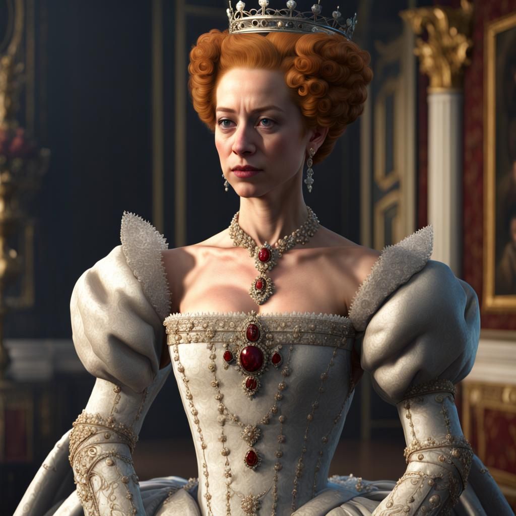 Modern Queen Elizabeth I Portrait in Super Realism