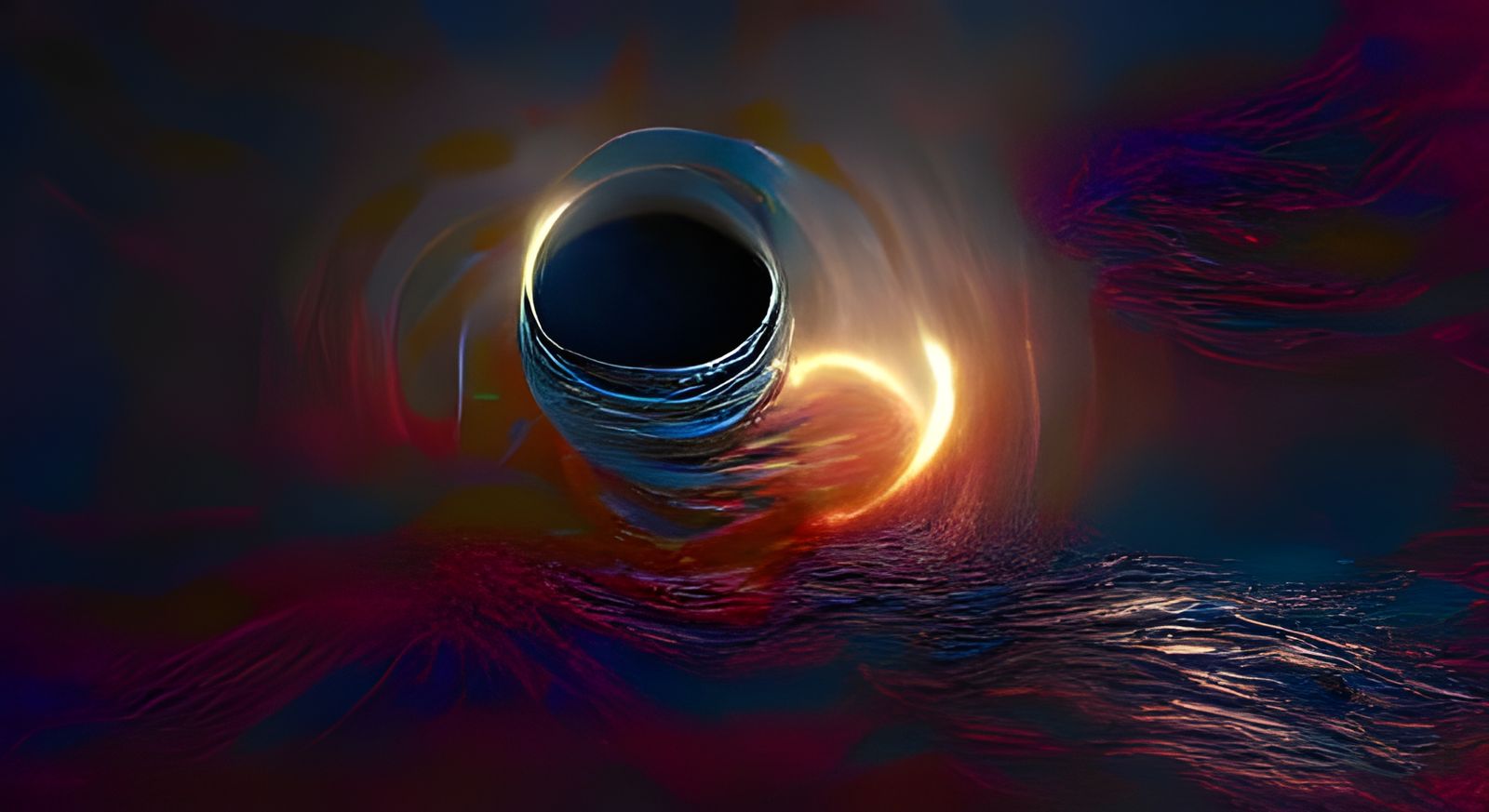 Black Hole Consuming Light: 3D Exoplanet Concept