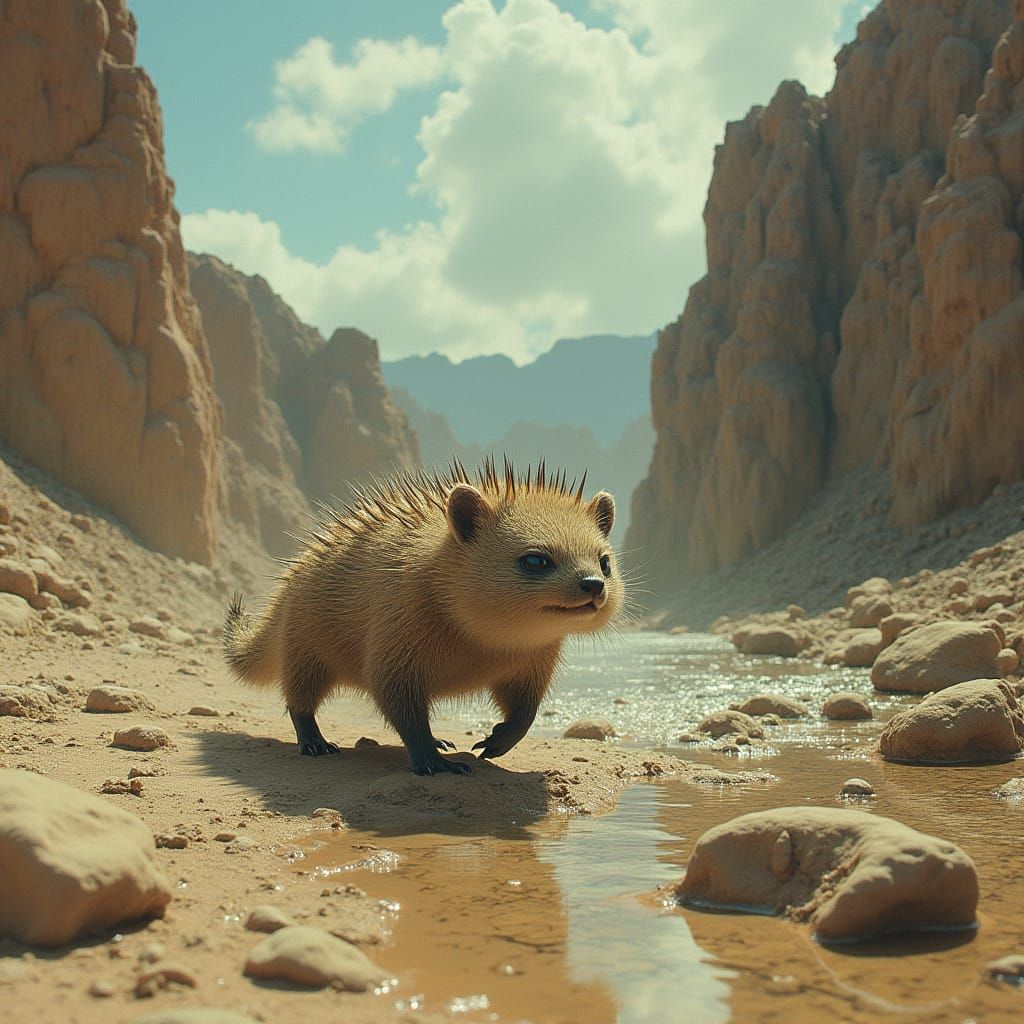 Spiky Desert Survivor in a Nightmare Landscape