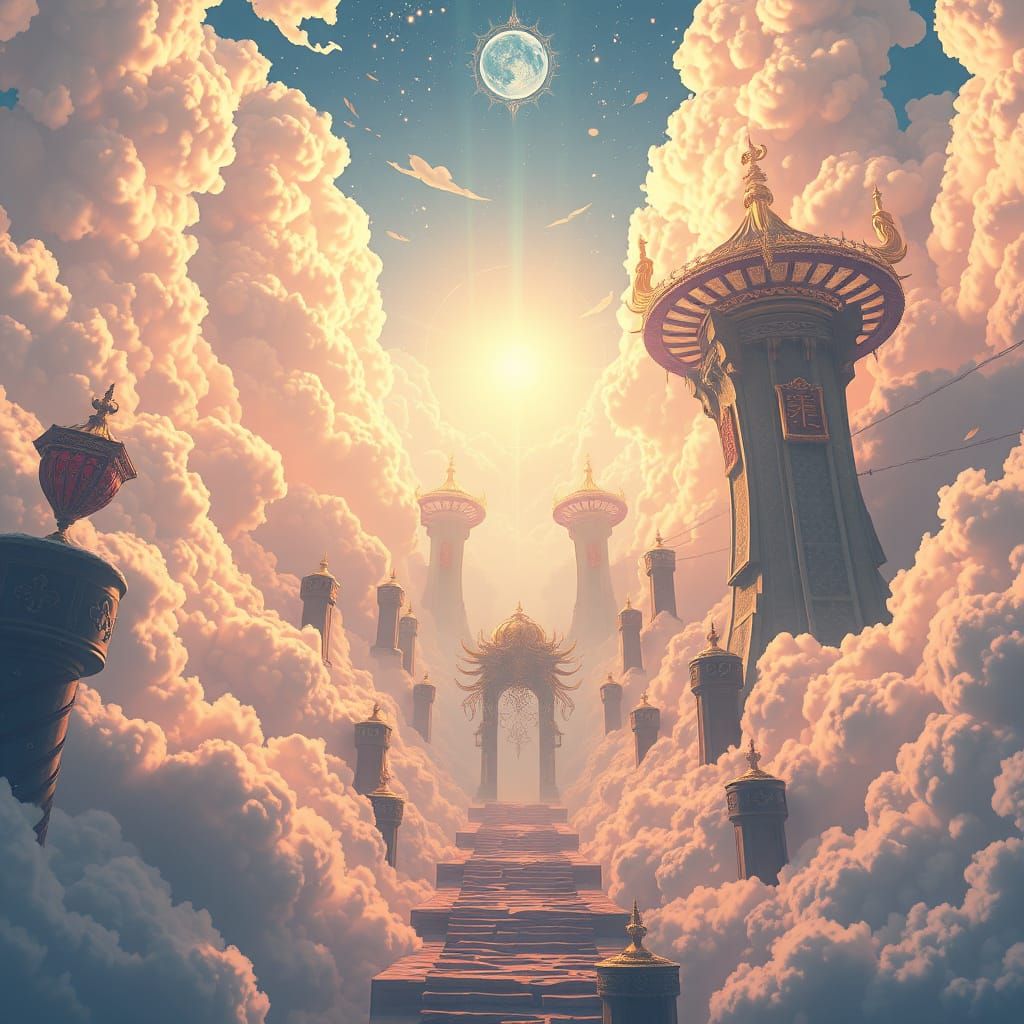 Majestic Heavenly Realm in Anime Style