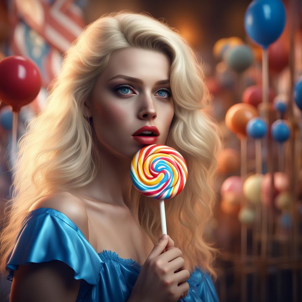 Blonde with Lollipop: 1990s Bimbo in Digital Art