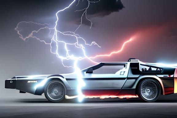 DeLorean in Lightning Storm: Photorealistic CGI