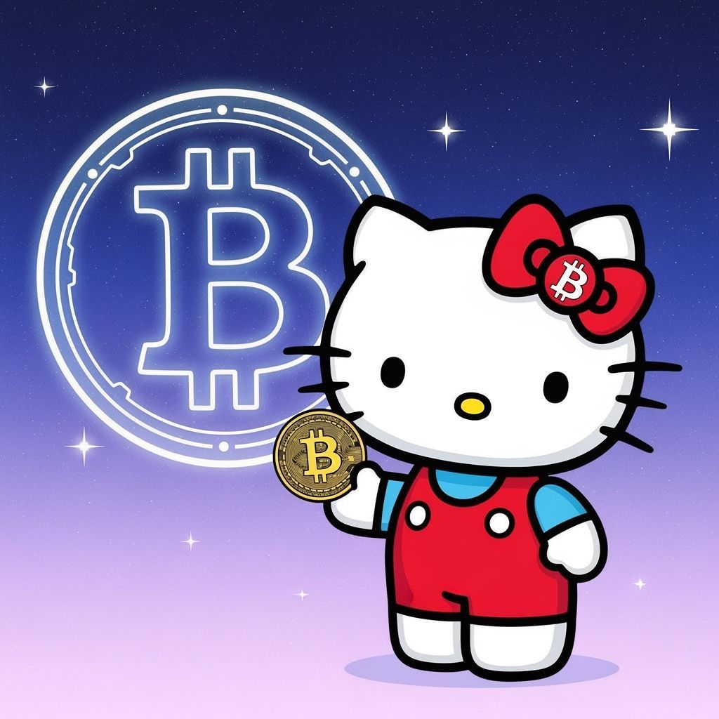 Bitcoin Hello Kitty Mashup Illustration