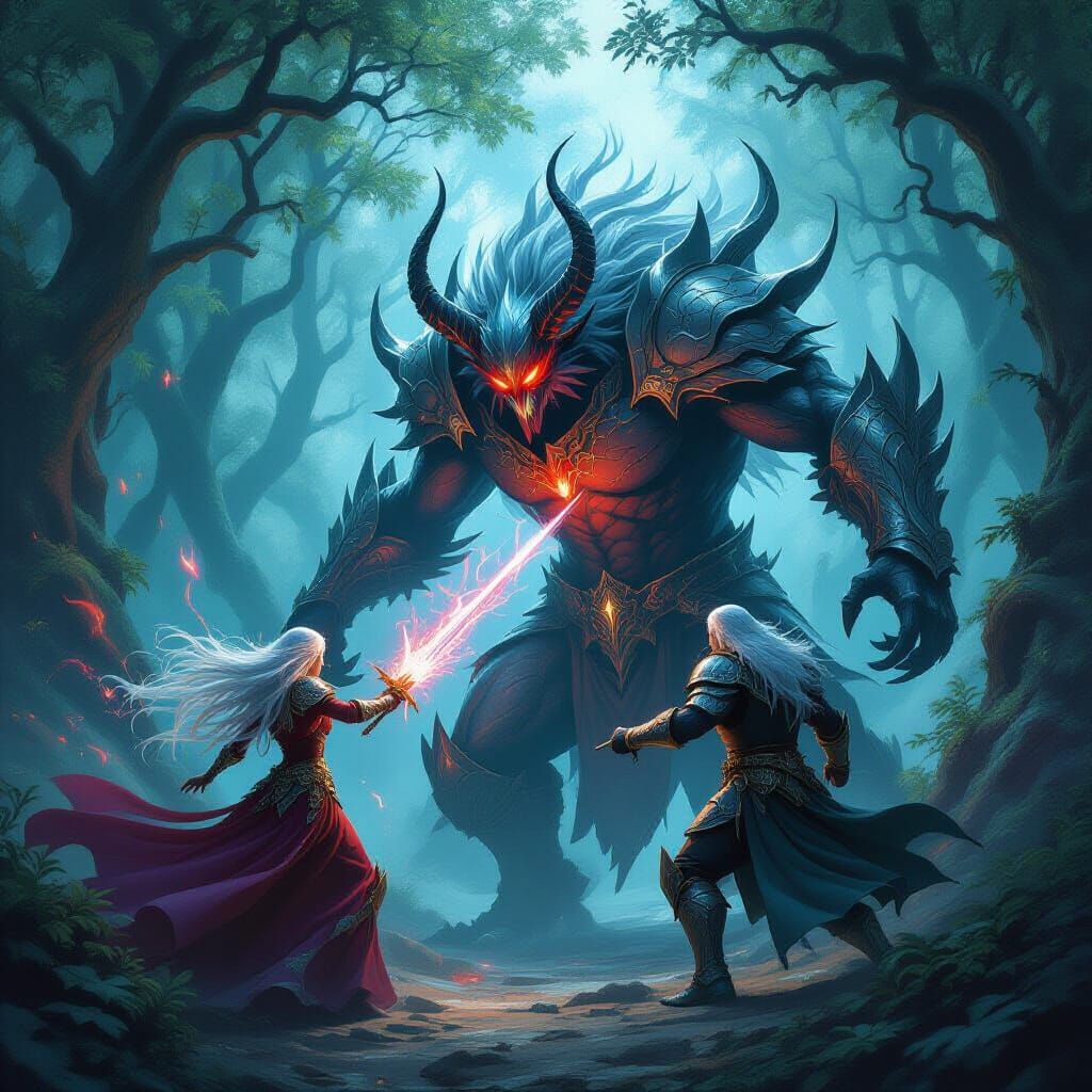 Fantasy Battle in Ghostwood Forest