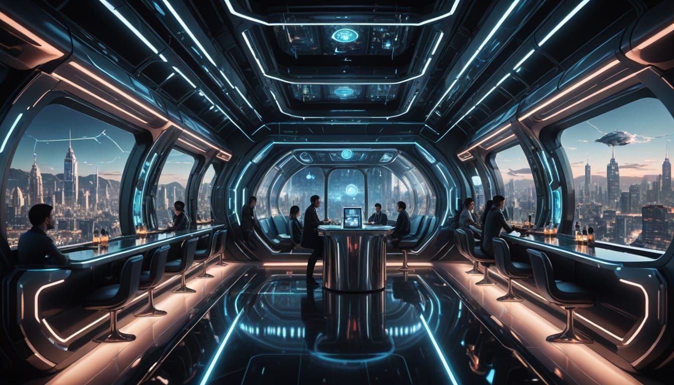 Futuristic Pod Gliding Through Ceremonial City with AI Barte...