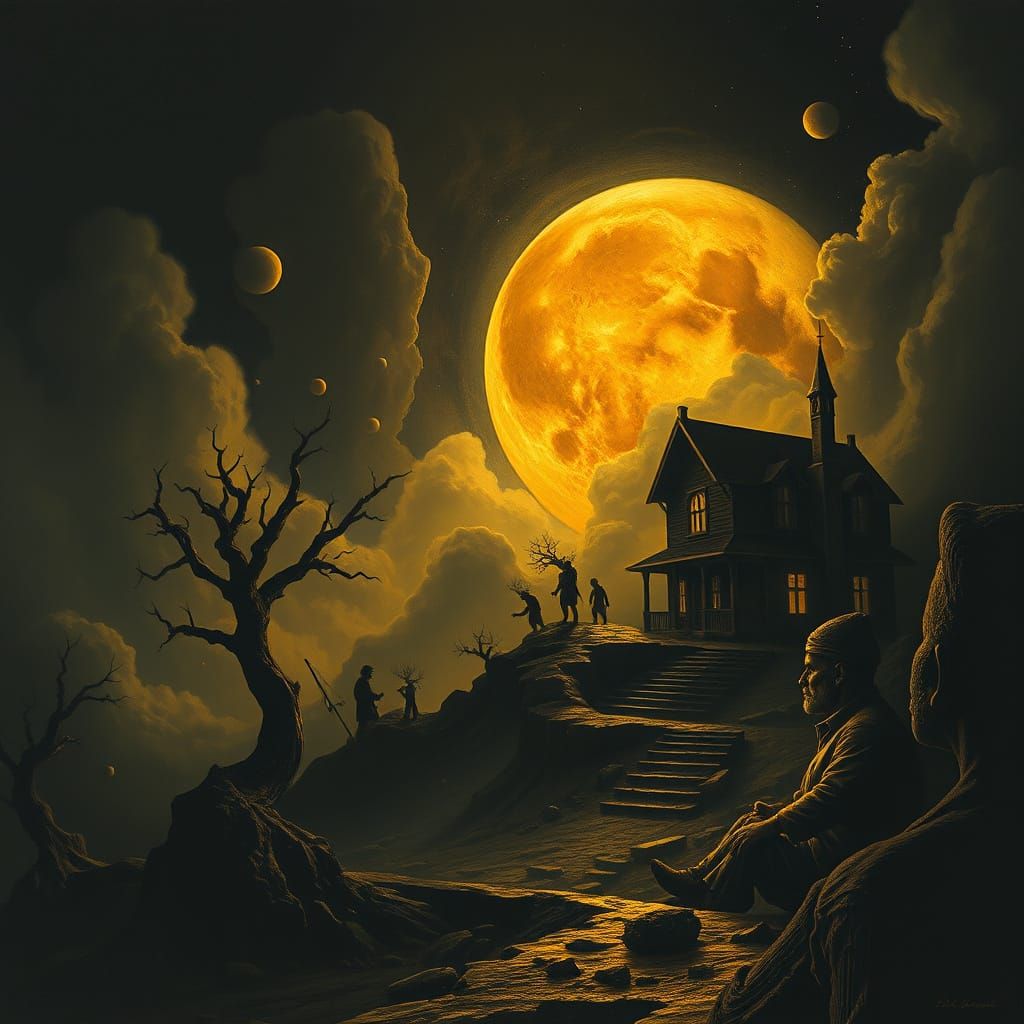 Golden Nightmares Unleashed in Surreal Blackness