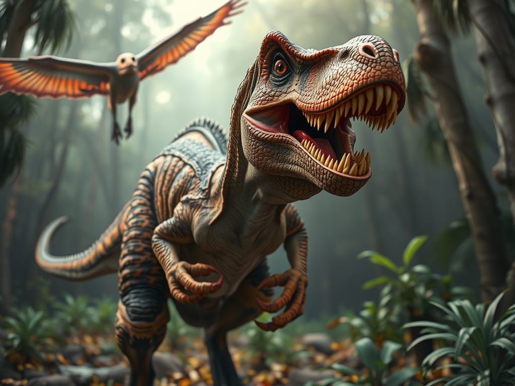 Hyperrealistic Velociraptor About to Attack