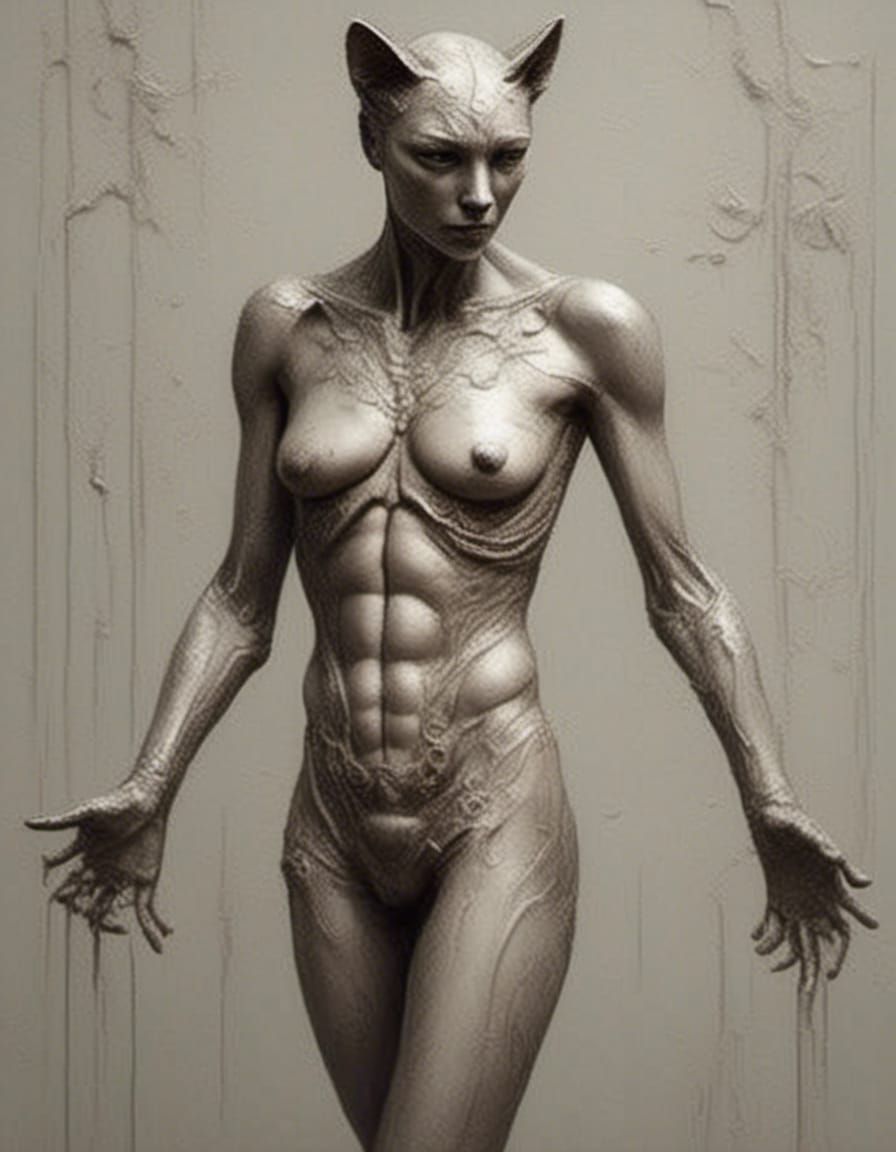 Hyperrealistic Character Study in Style of Leonor Fini