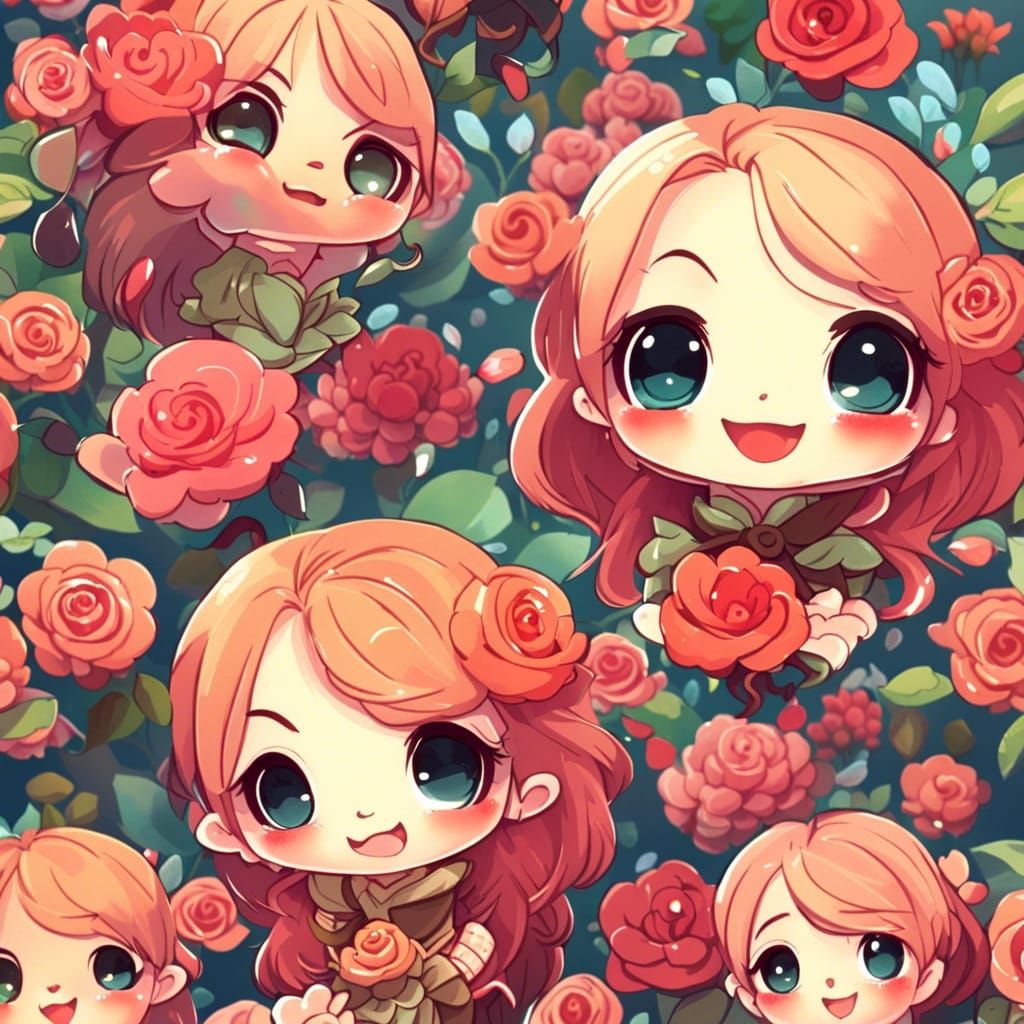 Charming Cute Flowers with Playful Expressions