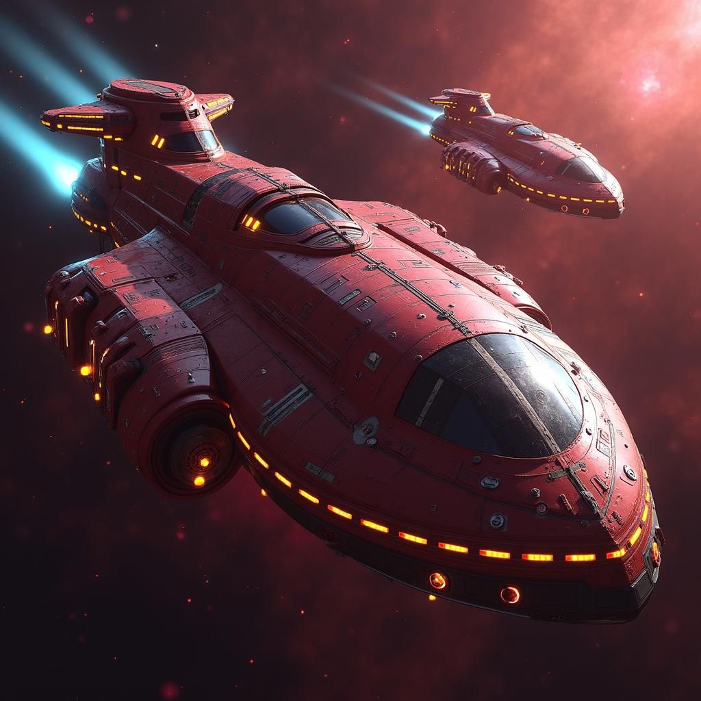 Dr. Pepper Starfleet Ships in Retrofuturism Style