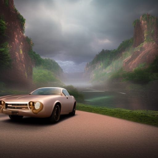 McLaren GT70 in Thunderstorm: Detailed Matte Painting