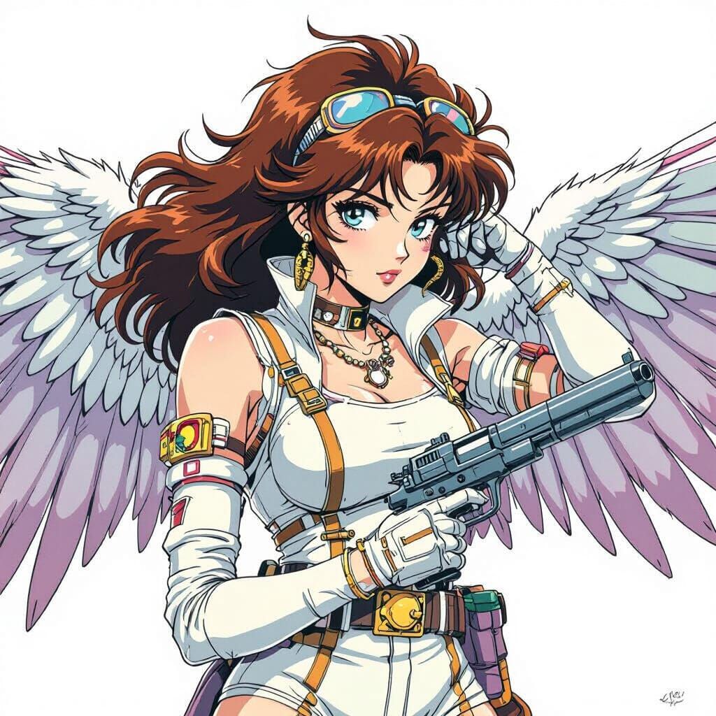 Female Harpy in Retro 90s Anime Style