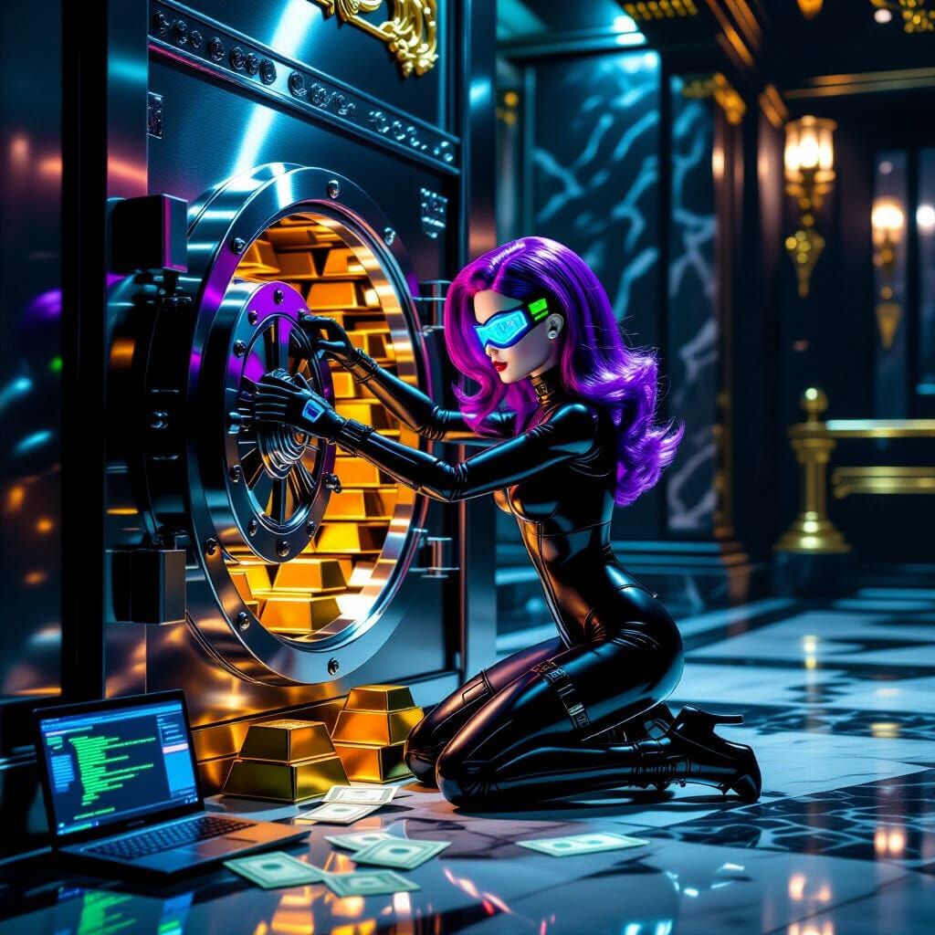 Master Thief Doll Cracks Safe in Cyberpunk Vault