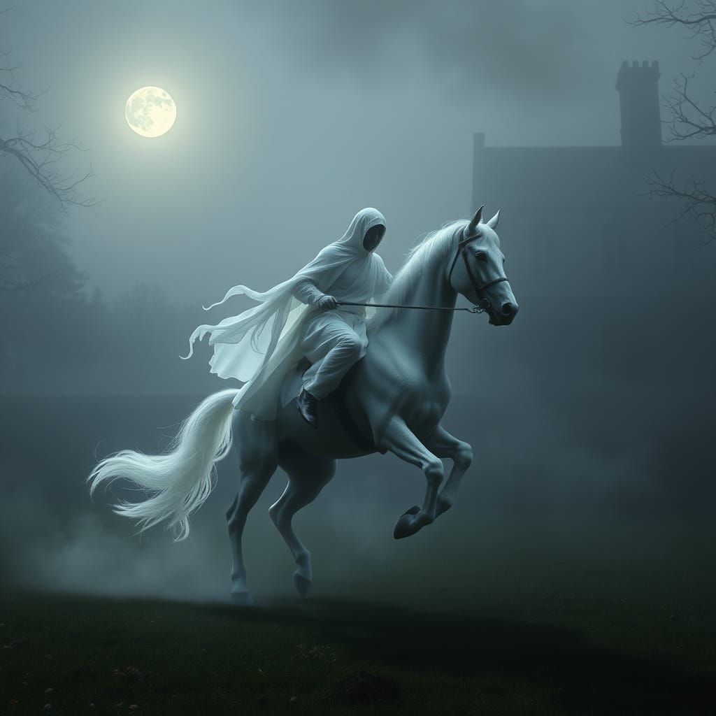 Ghostly Horseman Vanishes into Georgian Mansion Grounds