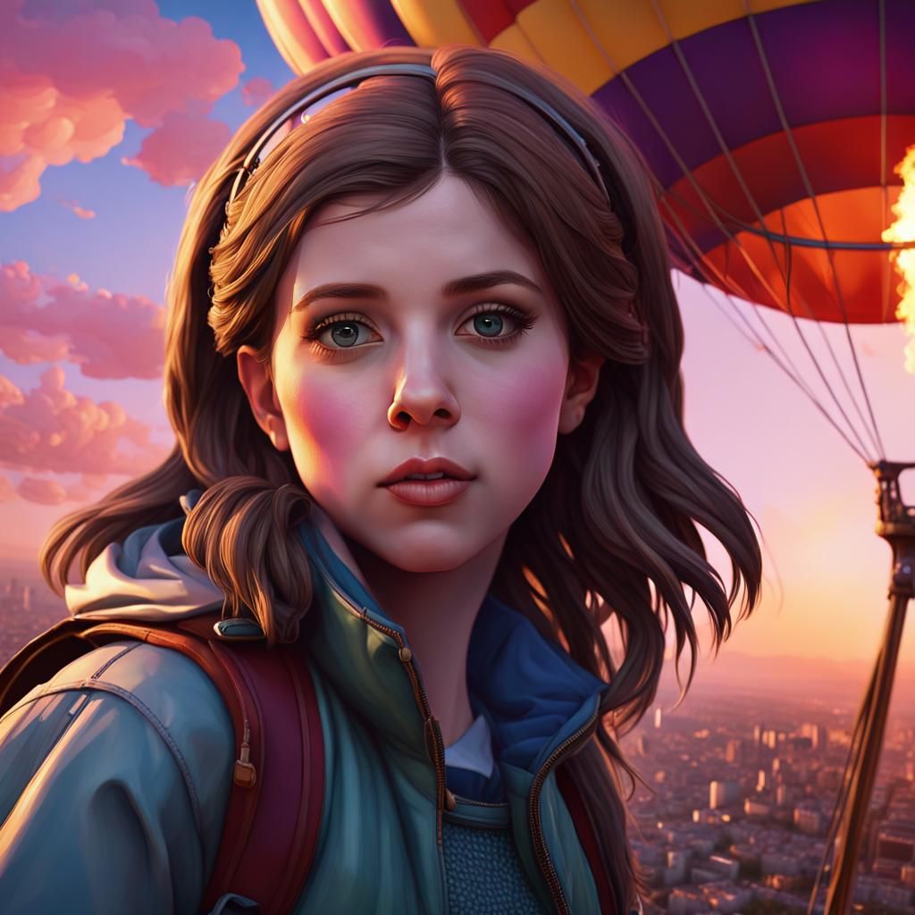 Sunset Over Barcelona: Hot Air Balloon Portrait