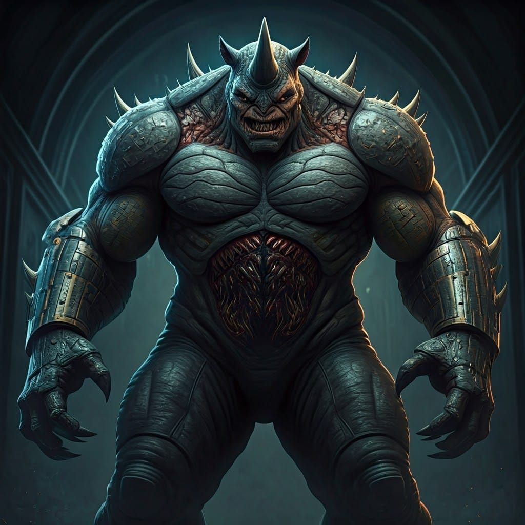 Menacing Atrocity Villain Fusion in Hyperphotorealistic Styl...