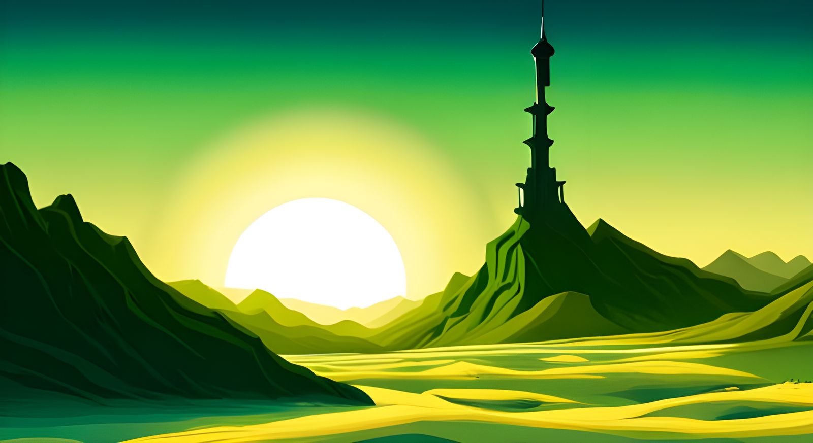 Green Sunset on a Forbidden Planet