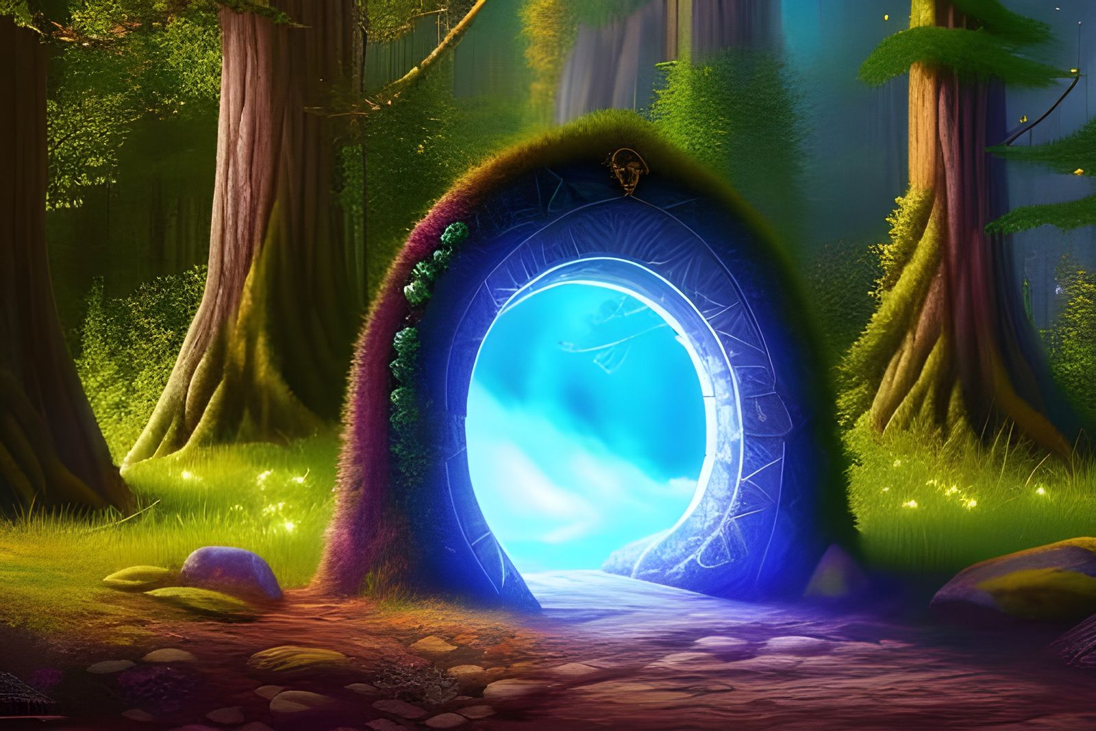 Glowing stone portal