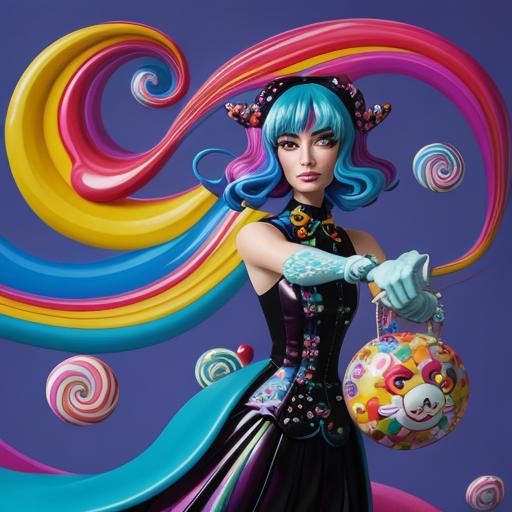 Colorful Candy Land in Whimsical Fantasy Style