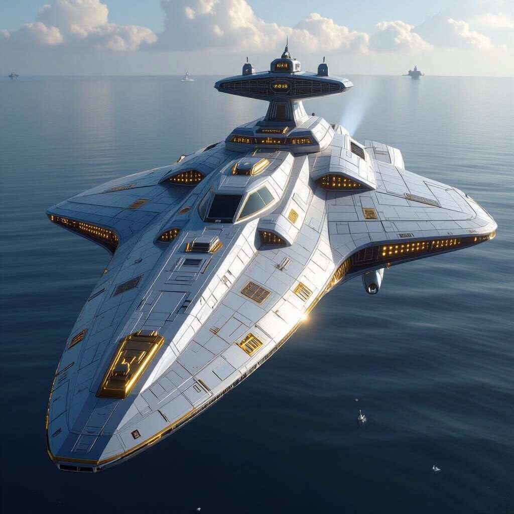 Colossal Starship Design Inspired by Aurora-Class Battlecrui...