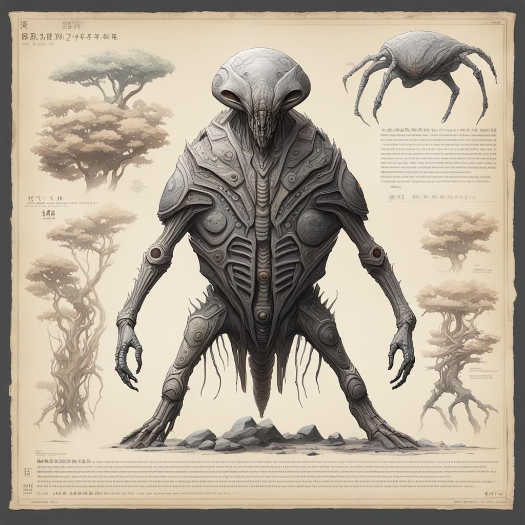 Alien Exoplanet with Headless Humanoid Specimens