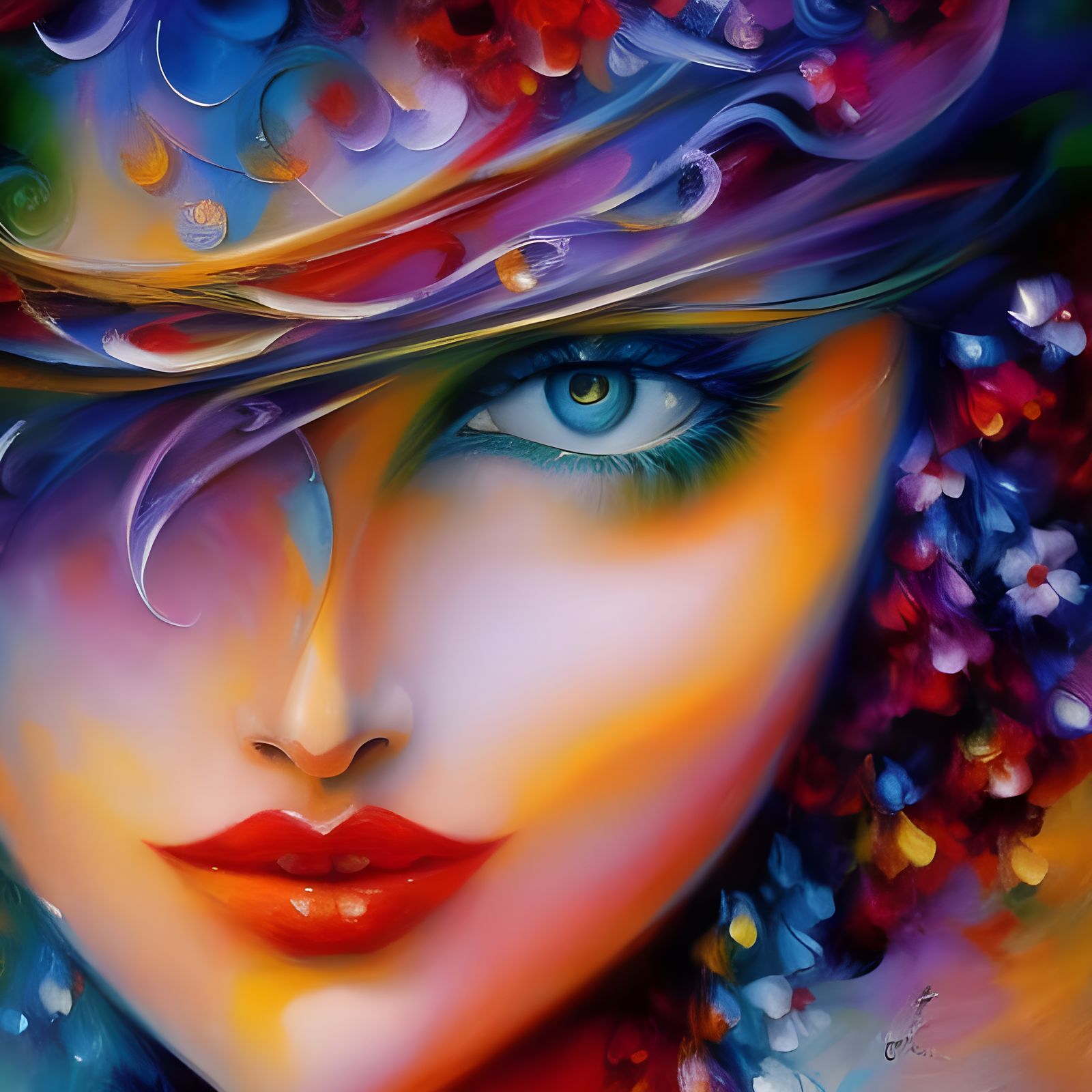 Expressionist Portrait: Amazing Woman in Impasto Oil