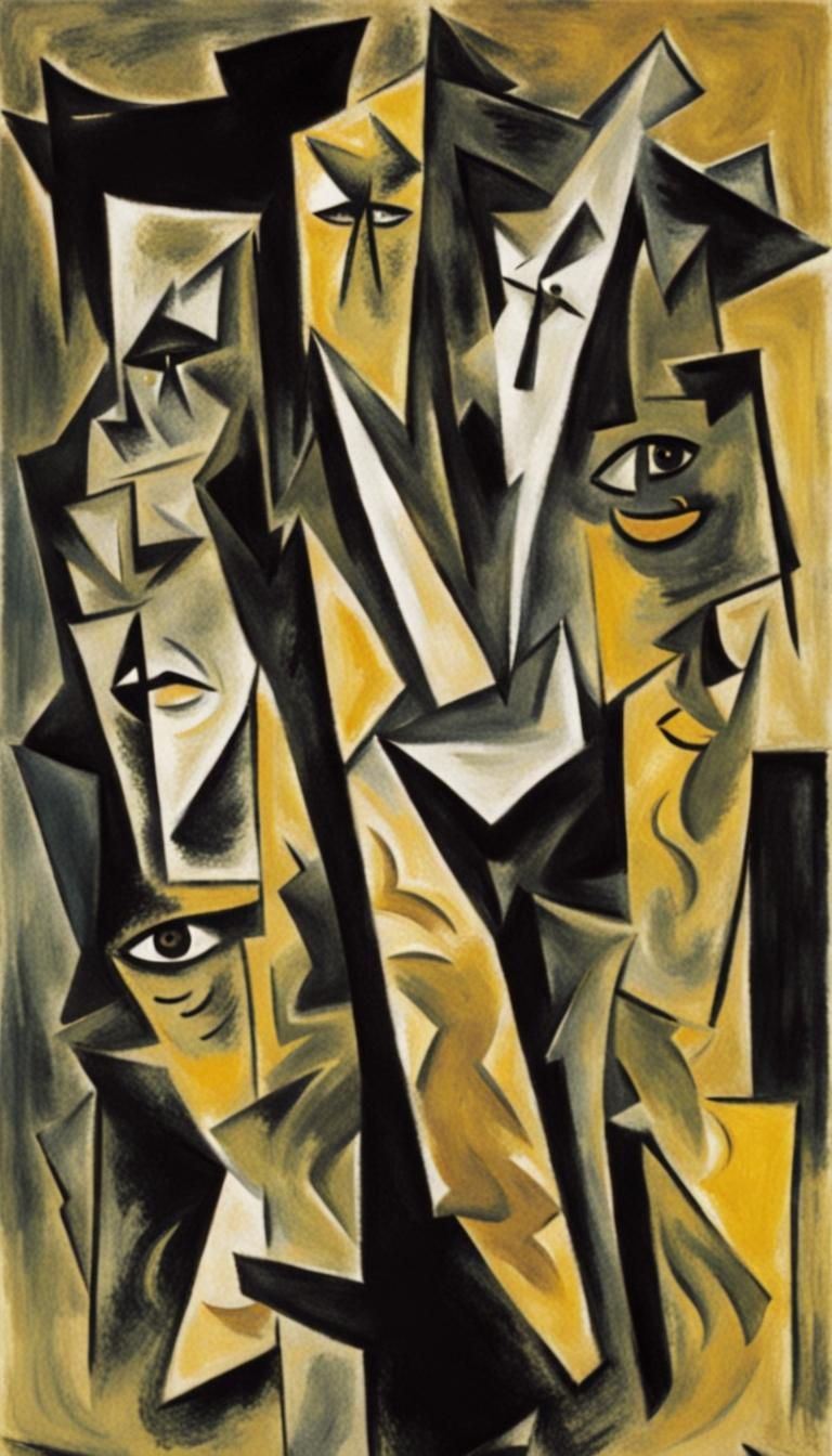Cubist Expression of Fear as Painting